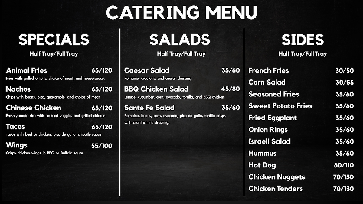 Shalom Grill Catering Menu 2