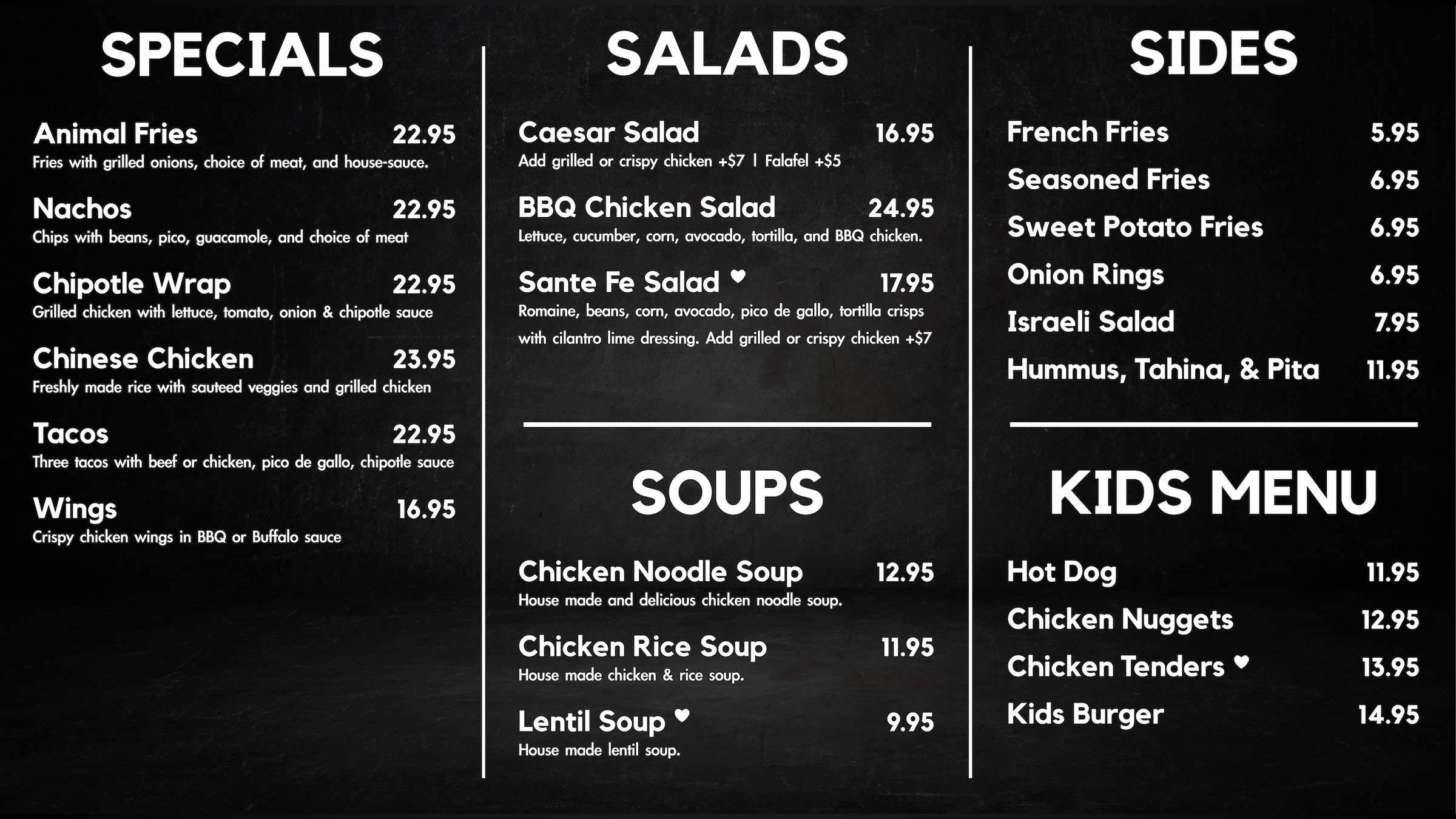 Shalom Grill Menu 2