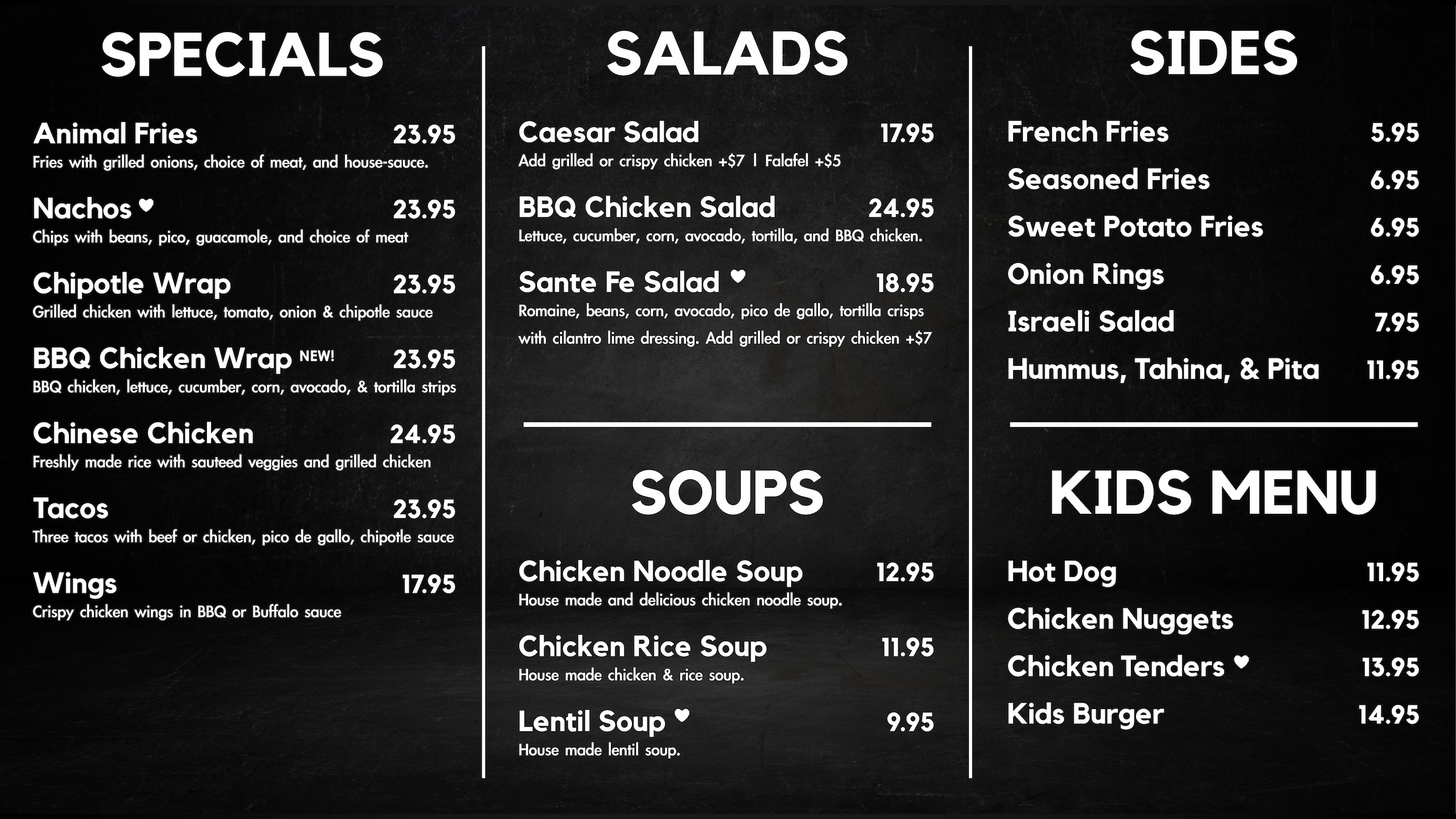 Shalom Grill Menu 2