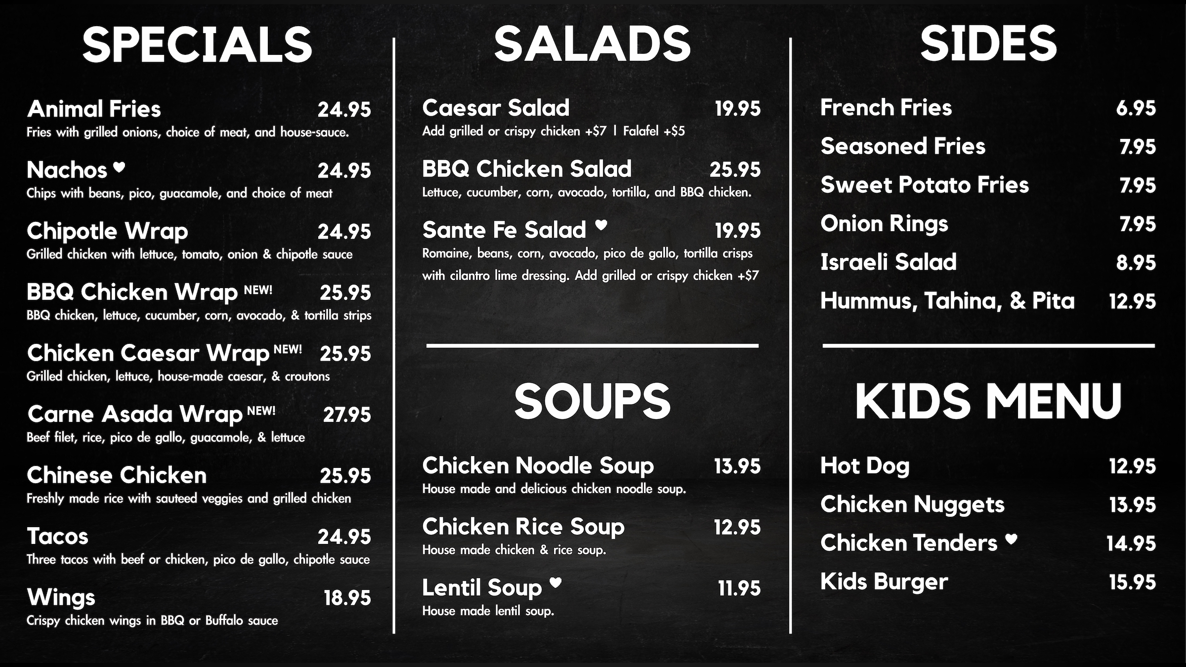 Shalom Grill Menu 2