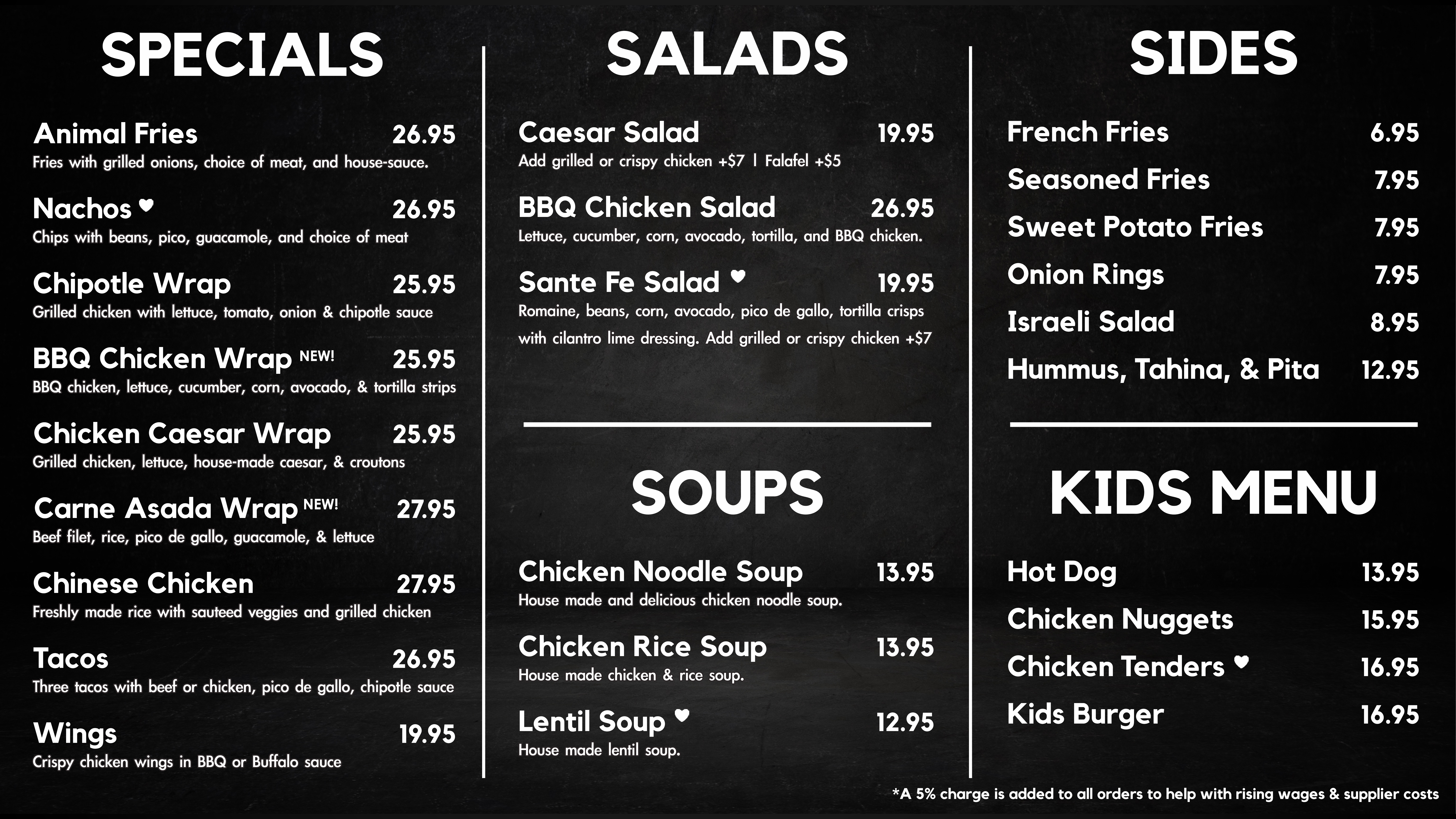 Shalom Grill Menu 2